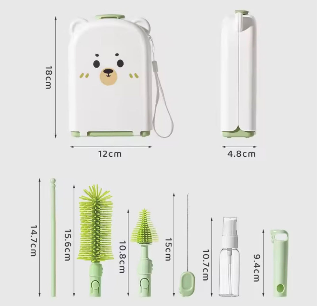 Medidas del estuche de osito y de cada pieza del kit